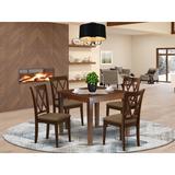 Winston Porter Chantelle 5 - Piece Rubberwood Solid Wood Dining Set Wood/Upholstered Chairs in Brown, Size 30.0 H in | Wayfair