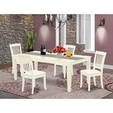 Winston Porter Strothers 5 Piece Extendable Solid Wood Dining Set Wood/Upholstered Chairs in White, Size 30.0 H in | Wayfair