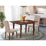 Rosalind Wheeler Jacinta Extendable Butterfly Leaf Rubberwood Solid Wood Dining Set Wood/Upholstered Chairs in Brown, Size 30.0 H in | Wayfair