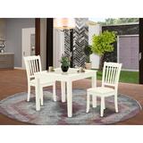 Winston Porter Keren 2 - Person Rubberwood Solid Wood Dining Set Wood/Upholstered Chairs in White, Size 30.0 H in | Wayfair