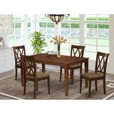 Winston Porter Dauntsey 4 - Person Solid Wood Dining Set Wood in Brown | Wayfair CC144CD8ADCE497FA2086793559C2053