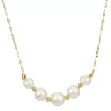 "PearLustre by Imperial 14Kt Gold Freshwater Cultured Pearl & Brilliance Bead Necklace, Women's, Size: 18"", White"