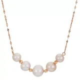 "PearLustre by Imperial 14Kt Rose Gold Pink Cultured Pearl & Brilliance Bead Necklace, Women's, Size: 18"""