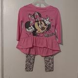 Disney Matching Sets | Disney 2 Peace Pants Set | Color: Pink/Silver | Size: 12-18mb