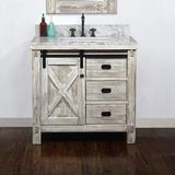 Gracie Oaks Stefield 37" Single Bathroom Vanity Set Wood/Marble Top in Brown/White, Size 34.625 H x 37.0 W x 22.0 D in | Wayfair