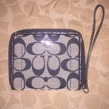 Coach Accessories | Authentic Coach Zip Around Wallet | Color: Black/Gray | Size: Os