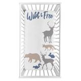 Sweet Jojo Designs Woodland Animals Photo Op Fitted Crib Sheet Polyester in White, Size 8.0 H x 28.0 W x 52.0 D in | Wayfair