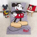 Disney Mickey Mouse 4 Piece Toddler Bedding Set Polyester in Black/Gray/Indigo | Wayfair 6023416