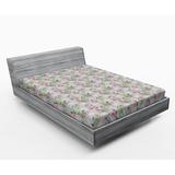 East Urban Home Galaxy Floral/Flower Fitted Sheet Microfiber/Polyester in Gray/Green/Pink, Size Full | Wayfair BB2B95B3A7BD4008A79260D016B9E3F7