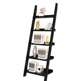 Gracie Oaks Mathilda 72" H x 25" W Ladder Bookcase Wood in Gray, Size 72.0 H x 25.0 W x 16.0 D in | Wayfair 8B84806FB6EC4AF799A6E8F726E48AF7