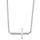"Charming Girl Sterling Silver Cross Bar Necklace, Girl's, Size: 15"""
