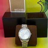 Michael Kors Jewelry | Michael Kors Black Silver Dial Ladies Watch | Color: Silver | Size: Os