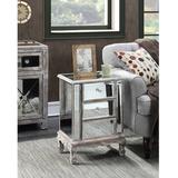 Convenience Concepts End Tables Weathered - Weathered White Three-Drawer Mirrored End Table