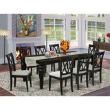 Lark Manor™ Gerry Extendable Rubberwood Solid Wood Dining Set Wood/Upholstered Chairs in Black, Size 30.0 H in | Wayfair