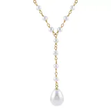"14k Gold Dyed Freshwater Cultured Pearl Y Necklace, Women's, Size: 17"", White"