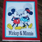 Disney Bedding | Quilt Panel. Classic Mickey And Minnie Mouse. Bundle And Save | Color: Blue/White | Size: Os