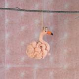 Mercury Row® Longneck Bird Flamingo Hanging Figurine Ornament Fabric in Pink, Size 6.0 H x 5.0 W x 3.0 D in | Wayfair