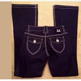 Anthropologie Jeans | Anthropologie Twill 22 Denim Jeans Dark Blue Wash | Color: Blue/White | Size: 26