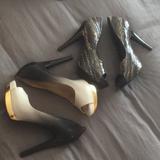 Jessica Simpson Shoes | Bundle Of Jessica Simpson Platform Peep Toe. Sz 10 | Color: Black/Cream | Size: 10