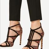 Zara Shoes | Brand New Zara Contrasting Fabric Heel | Color: Black/Red | Size: 10