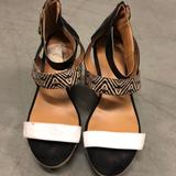 Nine West Shoes | Black White Nine West Espadrille Wedge Sandal | Color: Black/White | Size: 7.5