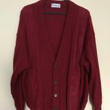 Burberry Sweaters | Burberrys Men's Red Wool Suede Blend Cardigan | Color: Red | Size: L