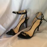 Jessica Simpson Shoes | Black Strap Open Toed Sandal Heels | Color: Black | Size: 9