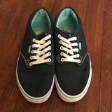 Vans Shoes | Black And Teal Womens Vans Size 10 | Color: Black/Green | Size: 10
