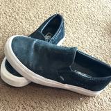 Vans Shoes | Black Pebble Leather Slip On Vans | Color: Black | Size: 8