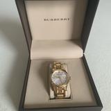 Burberry Accessories | Burberry Medium Check Gold Tone Watch 34mm | Color: Gold | Size: Os