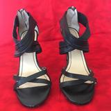 Nine West Shoes | Black Nine West High Heels With Leather Ankle Wrap | Color: Black | Size: 7.5