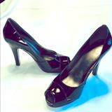 Nine West Shoes | Black Patent Leather Peep Toe Pumps | Color: Black | Size: 6