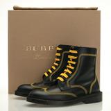 Burberry Shoes | Burberry Bert Black & Yellow Leather Boots 5.5 B | Color: Black/Yellow | Size: 5.5