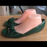 American Eagle Outfitters Shoes | American Eagle Womens Green Patent Sandals Size 9 | Color: Green | Size: 10