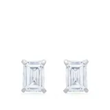 Belk & Co 14K White Gold Solitaire Emerald-Cut Birthstone Stud Earrings