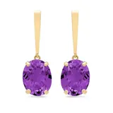 Belk & Co 5 Ct. T.w. Amethyst Drop Earrings, Yellow