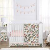 Sweet Jojo Designs Vintage Floral 4 Piece Crib Bedding Set Polyester in Brown | Wayfair VintageFloral-PK-GR-Crib-4