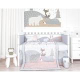 Harriet Bee Mccandless Forest Bear in Mind 4 Piece Crib Bedding Set Polyester/Cotton in Brown/Gray/Pink | Wayfair 63AD0FBB787F4DEE9439598CF1A97C84