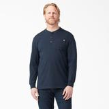 Dickies Men's Big & Tall Heavyweight Long Sleeve Henley T-Shirt - Dark Navy Size 2 (WL451)