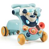 Costway 2-in-1 Baby Walker with Activity Center -Blue