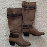 American Eagle Outfitters Shoes | American Eagle Tall Olive Suede Boots | Color: Brown/Green | Size: 8