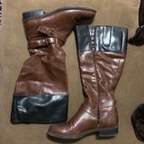 Nine West Shoes | Barely Worn Nine West Knee High Riding Boots | Color: Black/Brown | Size: 8