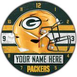 WinCraft Green Bay Packers Personalized 14'' Round Wall Clock