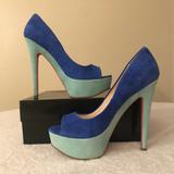 Nine West Shoes | Boutique 9 By Nine West Suede Platform Shoes | Color: Blue | Size: 8