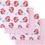 Disney Bedding | Ariel Ocean Beauty 4pk Flannel (Receiving) Blanket | Color: Pink/White | Size: 30in. X 30in.