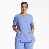 Dickies Women's Xtreme Stretch V-Neck Scrub Top - Ceil Blue Size M (82851)
