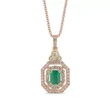 Le Vian® 1.53 Ct. T.w. Emerald And 1/10 Ct. T.w. Diamond Pendant Necklace In 14K Yellow Gold, 18 In