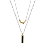 "LovethisLife Onyx Bar & Beaded Necklace Set, Women's, Size: 16"", Black"