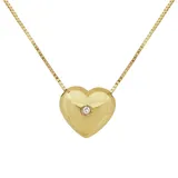 "14k Gold Diamond Accent Puffed Heart Pendant Necklace, Women's, Size: 18"", White"