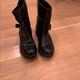 Nine West Shoes | Black 9 West Motorcycle Boot Left Toe Has A Scuff | Color: Black | Size: 6.5